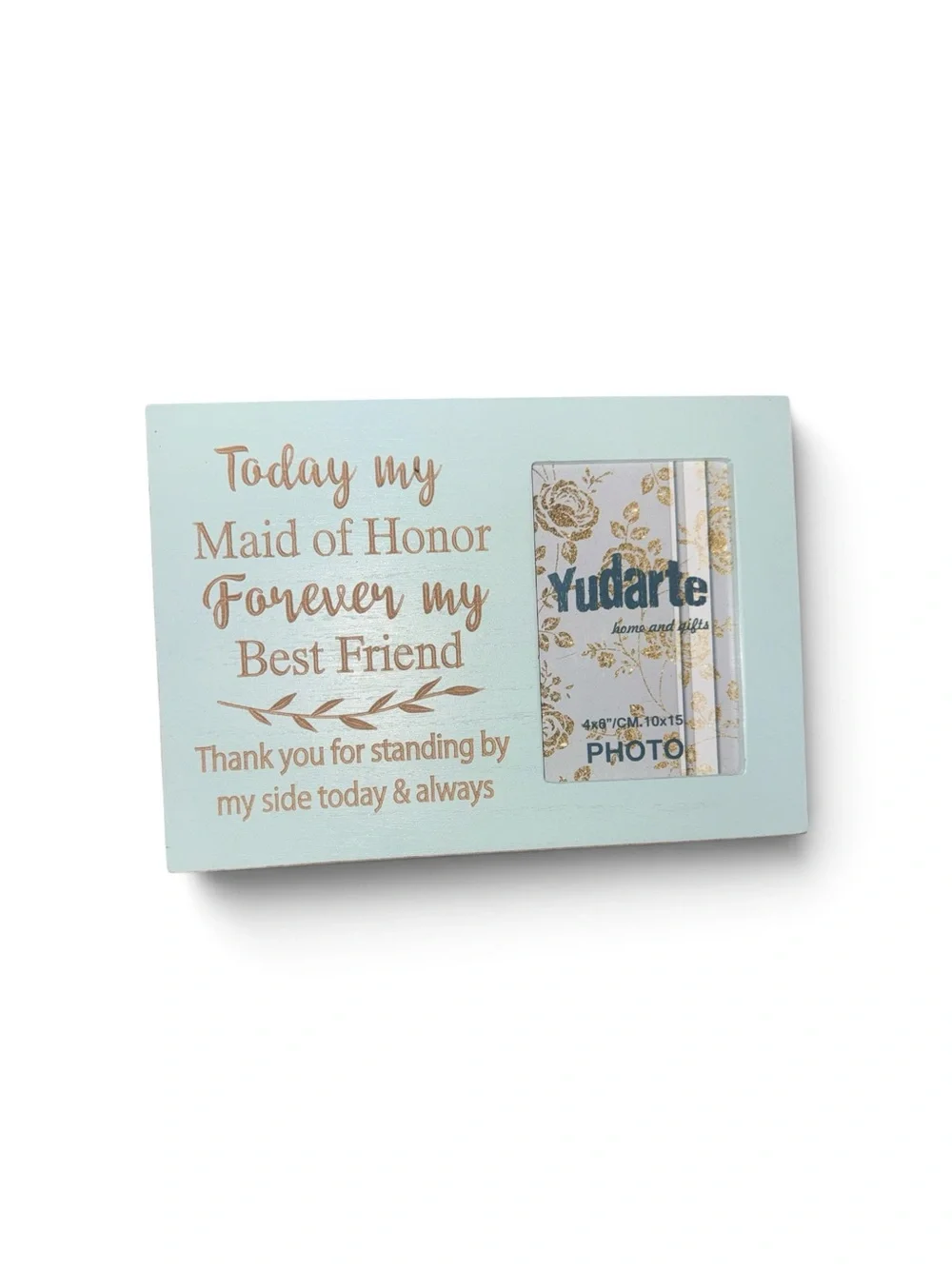 Maid of Honor Photo Frame - Light Blue Wedding Gifts 4X6 Photograph Decor Gift
